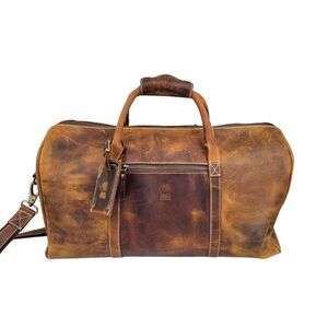 Rustic Town Brown Leather Duffel Bag